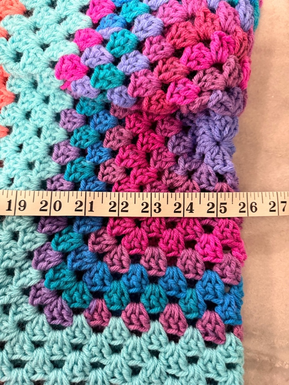 Handmade Crochet Granny Square One Size Cozy Cardigan Boho Chunky Knit Sweater - Picture 8 of 9